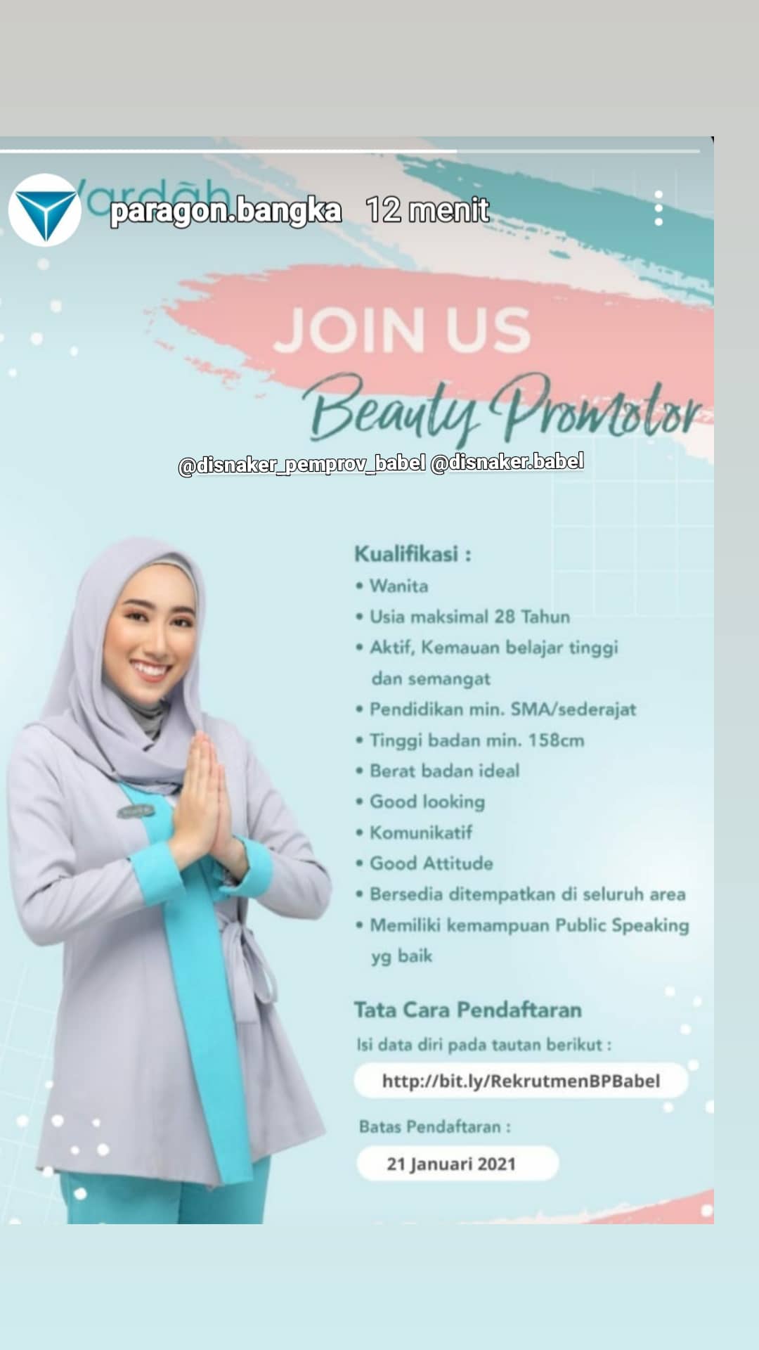 Info Loker Beauty Promotor Pangkalpinang